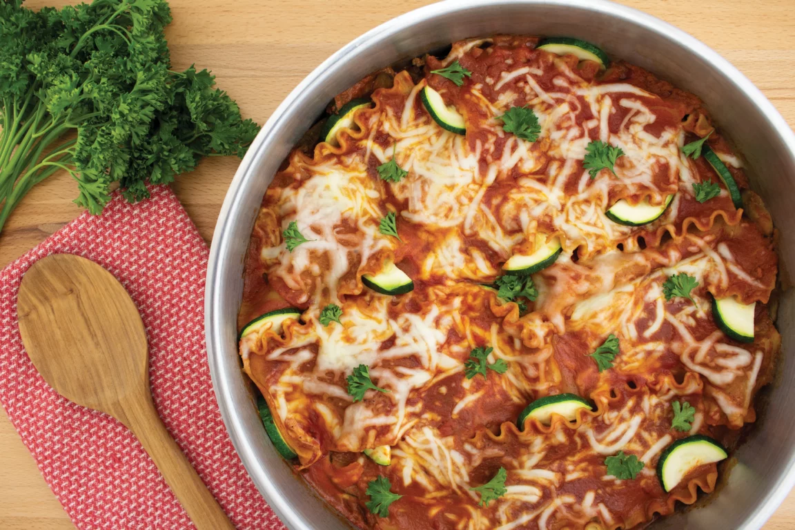 Easy skillet lasagna with zucchini 
