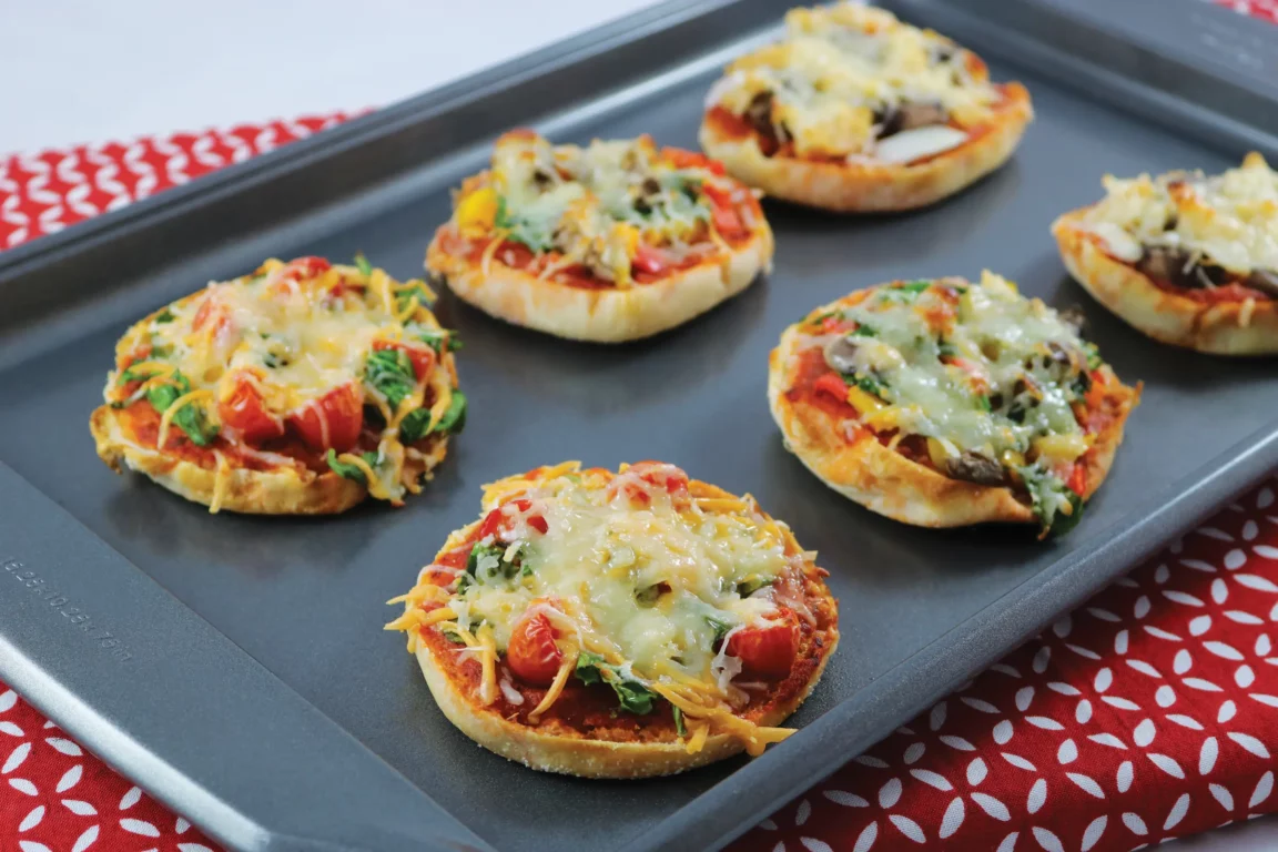 Plated mini pizzas