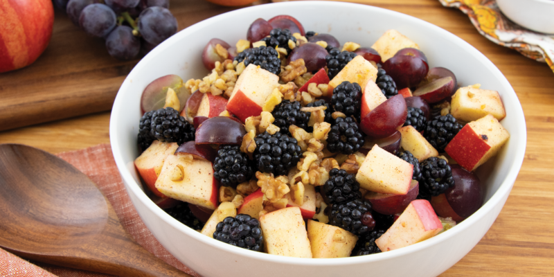 Fall fruit salad plated